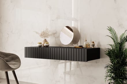 Meubella - Kaptafel King - Mat Zwart - 100 cm