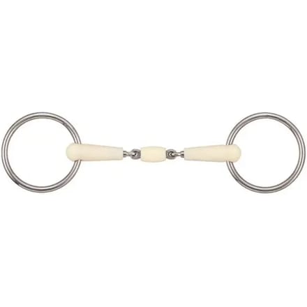 2-rings paardenbit met afneembare dubbele scharnierring + rol Soyo Happy mouth