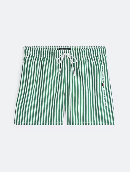 Tommy Hilfiger Zwemshort – Groen/Wit Gestreept – Heren – Sneldrogend - S