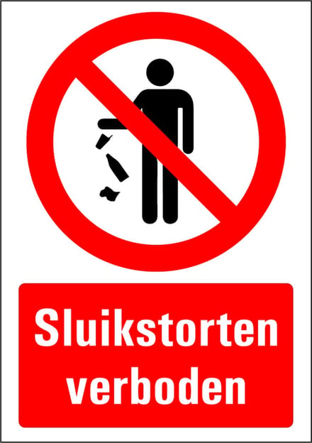 Sluikstorten verboden sticker 297 x 420 mm