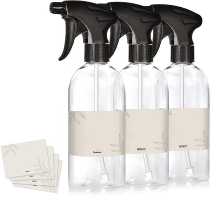 Oputec 3x 500ml sprayflessen – Transparant – Lege verstuivers met ergonomische sproeikop
