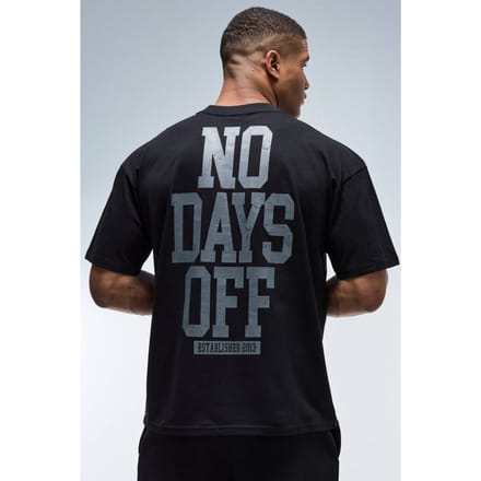 Heren Active No Days Off Oversized Verlengde Hals T-shirt | Black | Size Medium