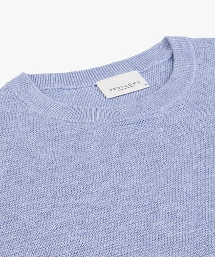 Profuomo O-Hals Trui Lichtblauw - Maat S - Heren - Pullover