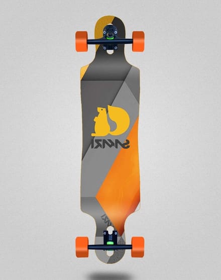 Skateboard Longboard - Compleet board - Buiten rijden - Drop constructie - 40x9 inch - Natuurlijk