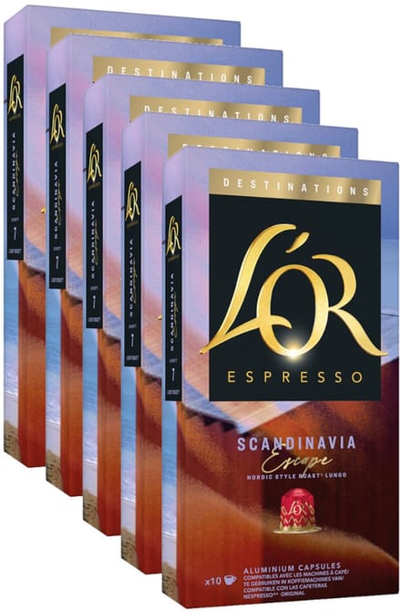L'Or Espresso Scandinavia - Multipack - 50 (5x10) Koffiecups Compatibel met Nespresso Coffee Machine