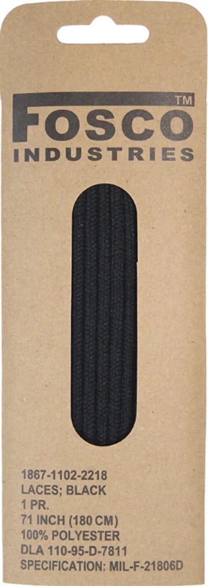 Fosco Industries - Veters voor legerkisten - 160 cm - zwart