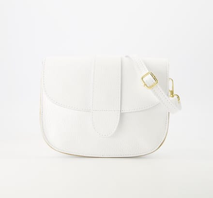 Tas -crossbody- wit -leer -verstelbaar hengsel