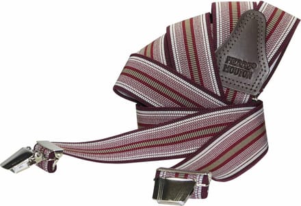Pierre Mouton - Bretel - Macon - Bretels - Volwassenen - Heren - Rood - 120cm - 3 brede clips - M - L