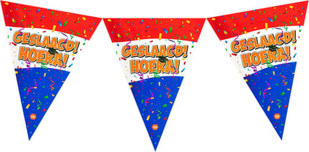 Vlaggenlijn ''Geslaagd Hoera!'' - Slinger - 4 het moment! - 4 meter