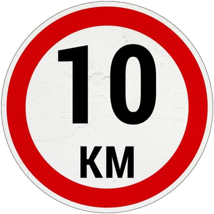 10 km bord | Sign Again materiaal | 20 cm