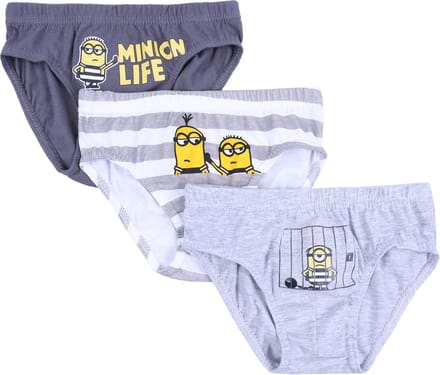 3x grijze jongens MINIONKI slip