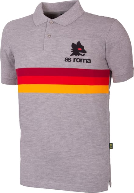 COPA - AS Roma Stripes Polo - Heren - Korte Mouw - Grijs - S