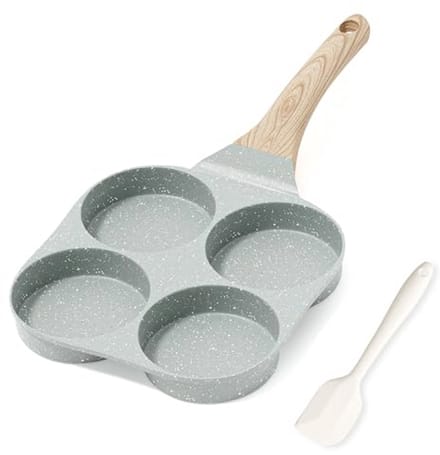 Omeletpan met antiaanbaklaag voor inductie, granieten coating en 4 gaten