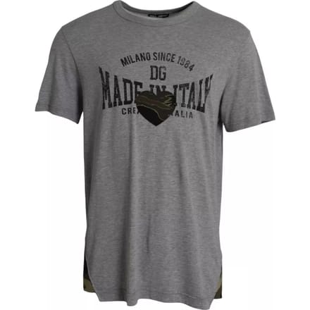 Made In Italy T-shirt Grijs Camo Hart