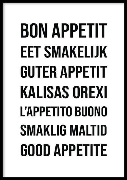 Poster Eet Smakelijk – 30x40cm – keuken poster - 210g Fotopapier