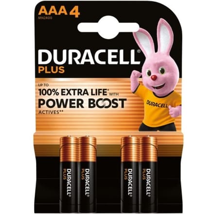DURACELL® batterijen Plus, micro AAA, 1,5 V, 4 stuks
