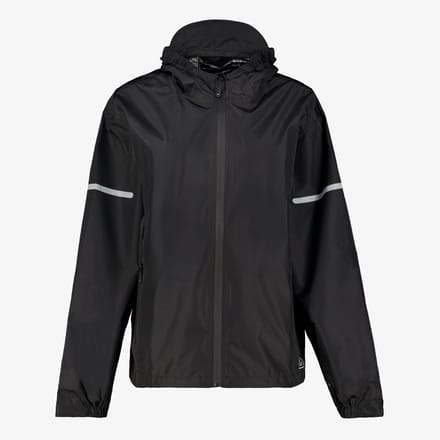 Mountain Peak heren dames regenjas met klep capuchon - Zwart - Maat S