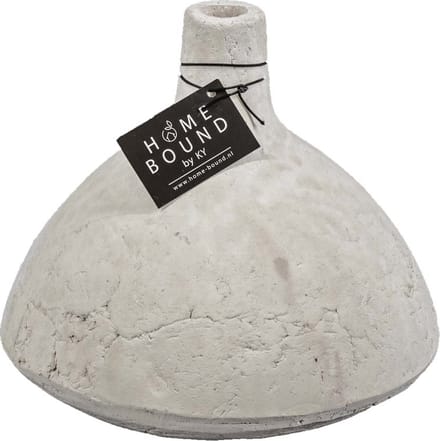 HomeBound by KY | Aardewerk vaas wit | 17x17x15cm | vaas wit aardewerk