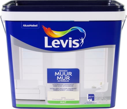 Uitverkoop - Levis Latex Muurverf - Champagne - Mat - 5 Liter