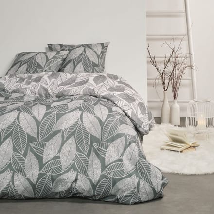 Flanel dekbedovertrek - 240 x 220 - new grey