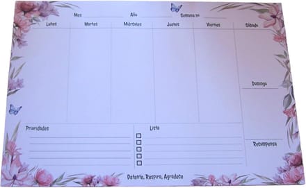 Weekplanner A3 - Agenda Planner - Week Taken Plannen - 52 Blanco Vel - 42 x 29.7 cm - Roze