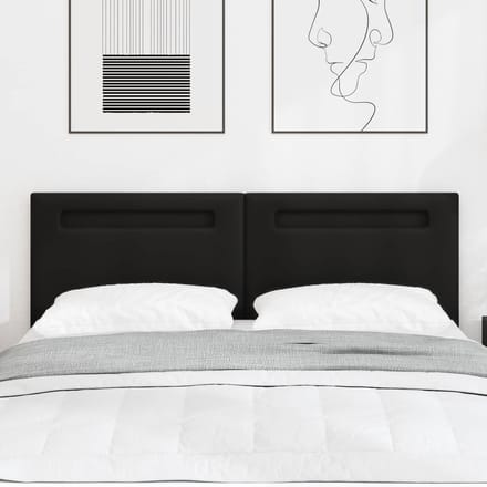 vidaXL - LED - Hoofdbord - Zwart - Kunstleer