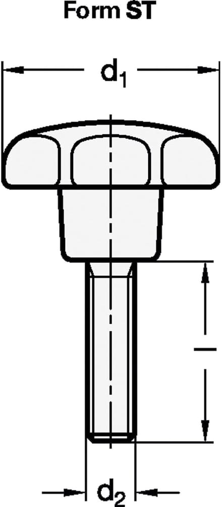 Ganter standaard sterknop GN 6336.4 Ster knopschroef - 6336.4-ST-...