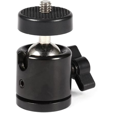 Nieuwe 360 graden Mini Balhoofd Beugel Mount Voor 1/4  Camera Statief & 3/8  Flitshouder black