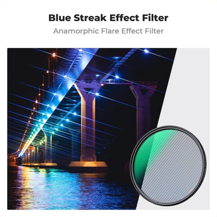 K&F Concept 77mm Blue Streak Nano-X HD MRC brushed filter video film camera