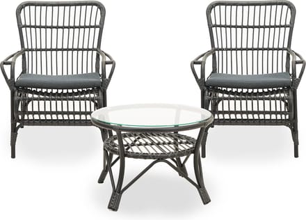 Vita Lester loungeset zwart met lage tafel