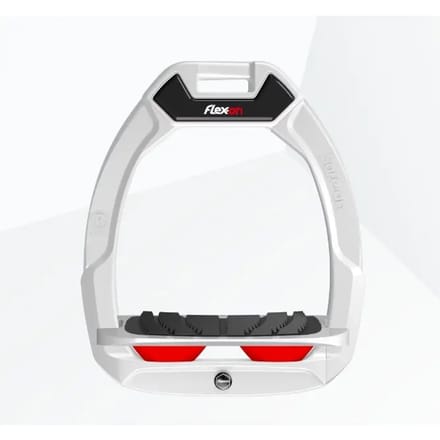 Veiligheidsequitation stijgbeugels Ingelend Grip Wit/Grijs/Rood Flex-On Safe-On