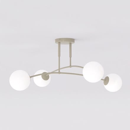 EMIBIG LIGHTING Pregos-plafondlamp, beige, Ø 60 cm, 4-lamps, metaal/glas