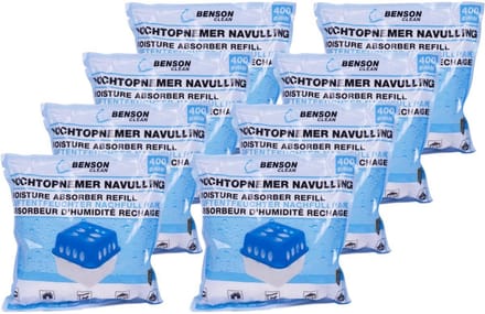 Benson Vochtopnemer navulling - 400 gram - 8 stuks - langdurige werking