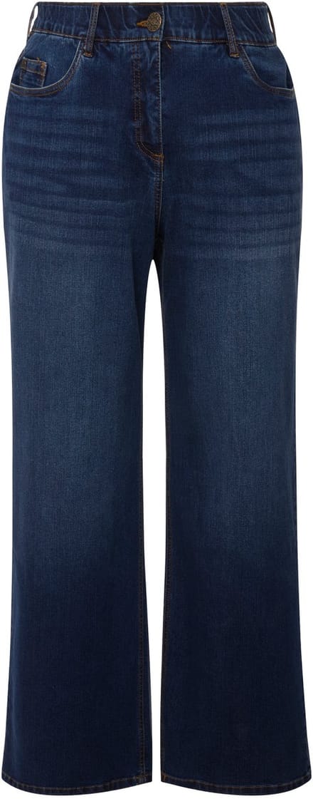 Ulla Popken - Dames - Jeans Mary wijde pijp 5-pocketmodel - Blauw denim - Maat 22