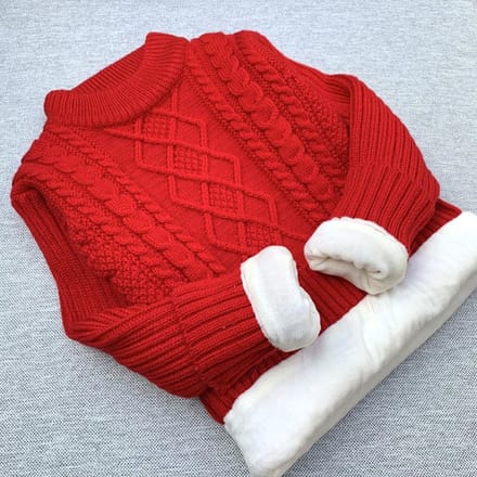 Kindertrui Wit Velvet Winter Jongens Hoge Hals Gebreide Trui Onderjas 160 red