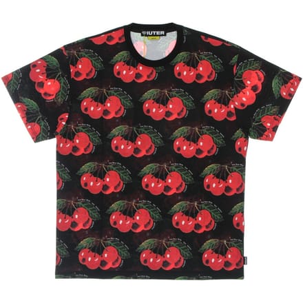 Heren T-shirt Cherry Allover Tee Zwart