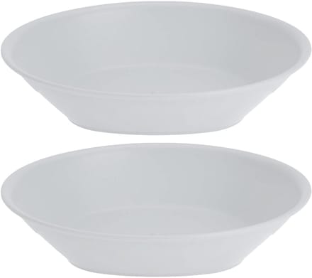 Excellent Houseware Bordjes - 8x stuks - D18 cm - wit - onbreekbaar