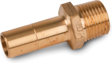 Wavin Hep2o Messing Insteekkoppeling 2 aansluitingen - Aansluitstuk 15mm x 1/2" buitendraad