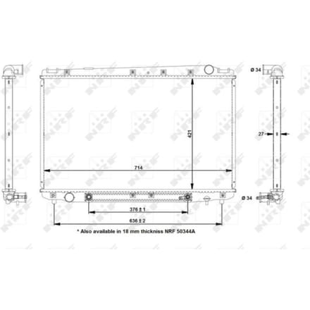 Radiator, motorkoeling NRF 50344