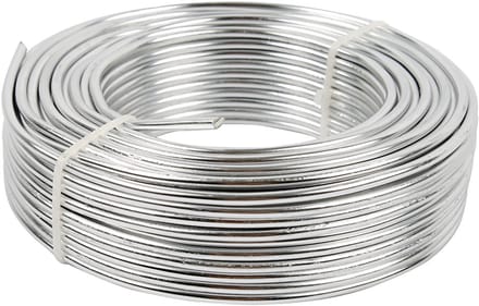 Alu draad, rond, dikte 3 mm, zilver, 29 m/ 1 rol