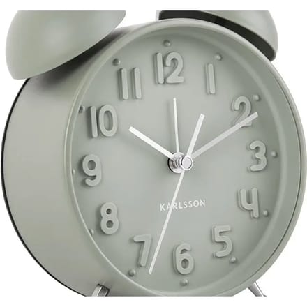 Karlsson Wekker Iconic - Groen - Ø11 cm - Modern - Wekker voor slaapkamer - Wekkers