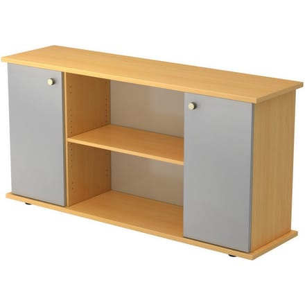 KAPA SB | Dressoir | met deuren - Beuken/Zilver met knop