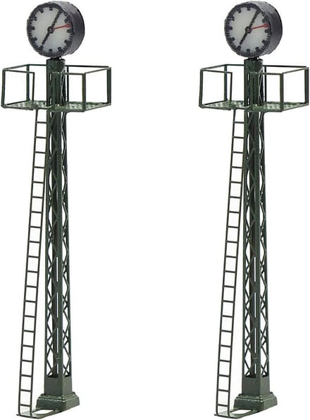 Evemodel 2 stks Model Spoorweg verlichting Platform Klok op Rooster mast N Schaal 6cm