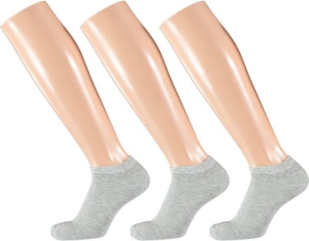 3-paar bamboe sneaker sokken - Enkelsokken viscose - 42 - Grijs