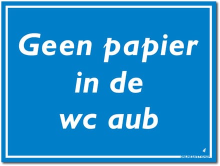 Geen papier in WC bord - Forex - 40 x 30 cm