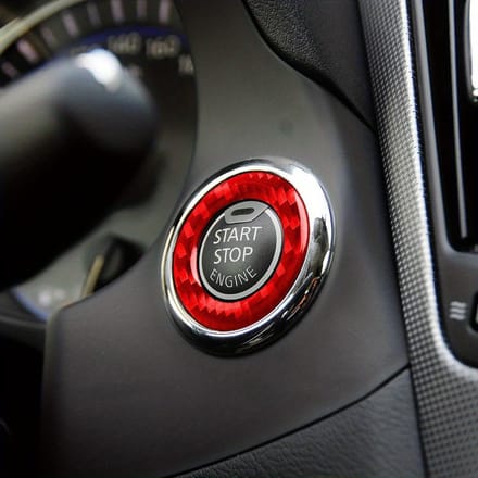 Auto Eénknops Start Cover Decoratieve Cover Auto Interieur Accessoires rood