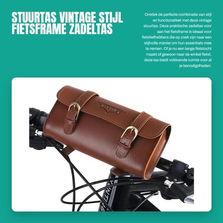 Dailygoods- Stuurtas Vintage Stijl - Zadeltas - Fietsframe