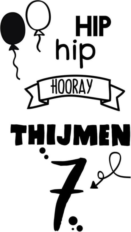 Raamsticker Verjaardag - Hip Hip Hooray