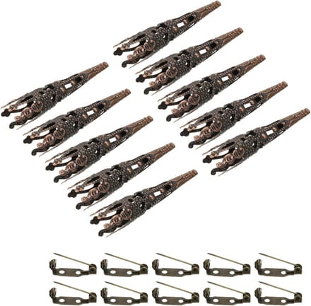 Corsage Houders - Bloem Pin Vaas - Bruiloft Decoratie - Met Staafspelden - 41 mm Lengte - Koper