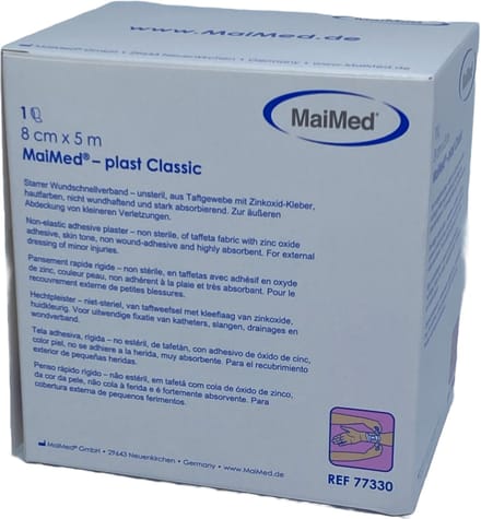 Maimed-plast Classic pleister op rol - 8cm x 5 m